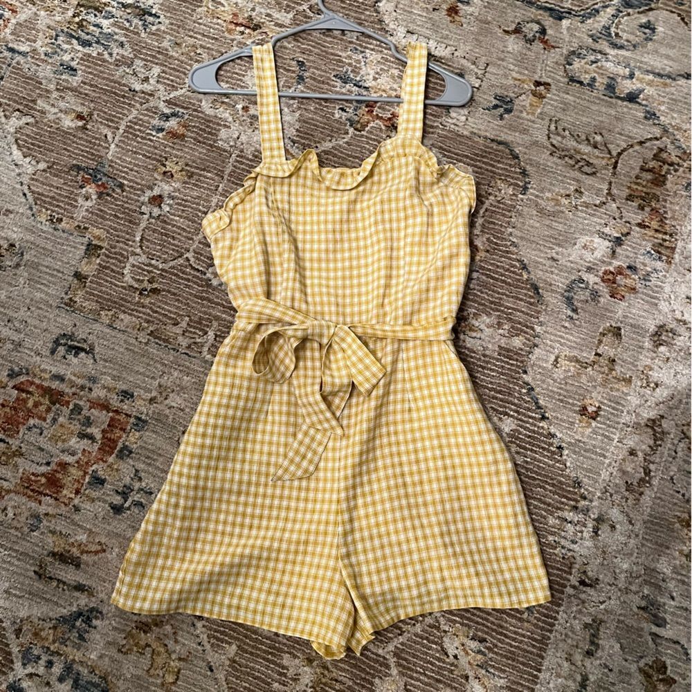 Yellow checkered romper